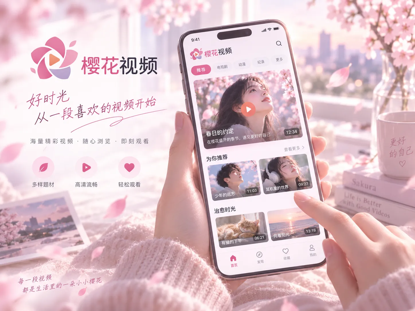 樱花视频网页与电脑端观看示意